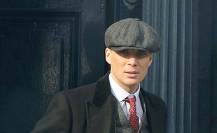 L'acteur Cillian Murphy dans la peau de Tommy Shelby sur le tournage de Peaky Blinders