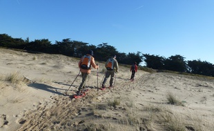 Randonnée en raquettes sur la plage