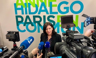 Anne Hidalgo, le 13 janvier 2020, dans son QG, lors de son lancement de campagne.