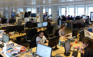 Les bureaux de la rédaction de 20 Minutes, à Paris.
