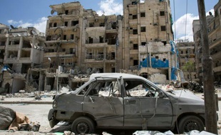L'hôpital al-Qods à Alep en Syrie, frappé par un bombardement aérien le 28 avril 2016
