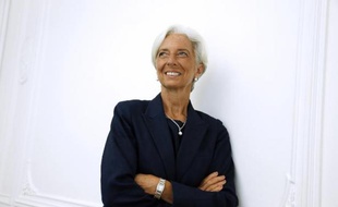 Christine Lagarde dans le bureau de son avocat à Paris, le 27 aout 2014