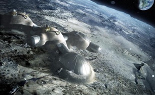 Un projet de base lunaire, présenté par l'Agence spatiale européenne le 31 janvier 2013.