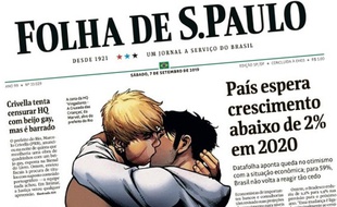 Détail de la Une de l'édition du quotidien brésilien «Folha de S. Paulo» datée du 7 septembre 2019.