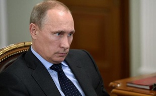 Le président Vladimir Poutine le 24 juillet 2014 dans sa résidence de Novo-Ogaryovo près de Moscou