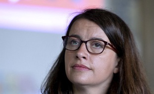 Cécile Duflot lors d'une conférence de presse, le 22 juin 2016 à Notre-Dame-des-Landes.