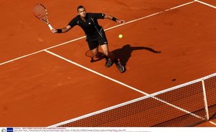 Jo-Wilfried Tsonga à Roland-Garros, le 27 mai 2015.