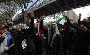 Des manifestants propalestiniens, le samedi 15 mai, à Paris.