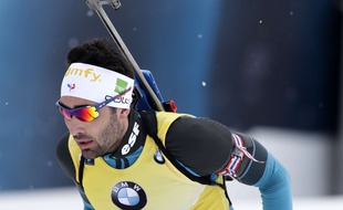 Martin Fourcade lors du sprint d'Oslo, le 15 mars 2018.