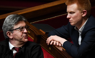 Jean-Luc Mélenchon et Adrien Quatennens le 2 avril 2019