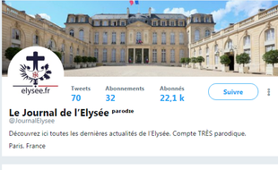 Capture d'écran du compte parodique Le journal de l'Elysée.