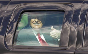 Donald Trump à son arrivée en Floride le 20 janvier 2021.