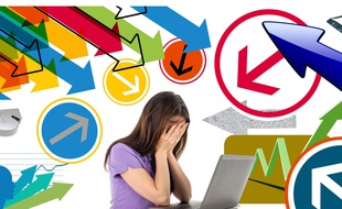 Illustration d'une femme en pleine crise au travail.