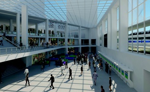 Les nouveaux bâtiments de la gare Matabiau, côté Marengo - vue non contractuelle.