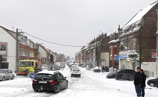 La ville de Lille sous la neige.