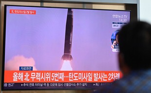 La télévision sud-coréenne a diffusé les images nord-coréennes du lancement.