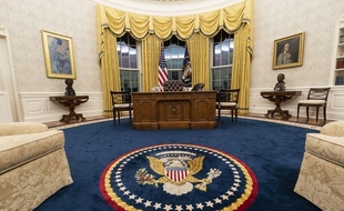 Le bureau ovale de la Maison Blanche dans lequel s'est installé Joe Biden le 20 janvier 2021.