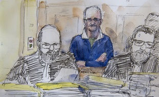 Metz (Moselle), le 25 avril 2017. Francis Heaulme dans le box de la cour d'assises de la Moselle où il est jugé pour le double meurtre de Montigny-lès-Metz.
