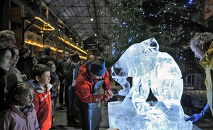Les sculptures sur glace à Noel aux Nefs, à Nantes