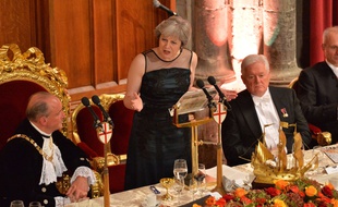 Theresa May au dîner annuel du Lord-maire de la City de Londres, le 13 novembre 2017.