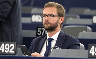01 Juillet 2014 Strasbourg -Jerome Lavrilleux a pris place dans l'hemicycle du Parlement Europeen a Strasbourg