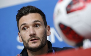 Hugo Lloris en conférence de presse à la veille de France-Belgique, le 9 juillet 2018.