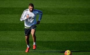Karim Benzema à l'entraînement avec le Real Madrid, le 7 novembre 2015.
