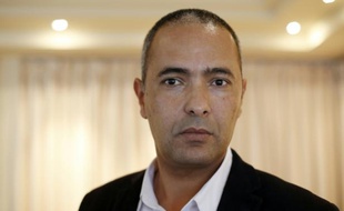 Kamel Daoud, écrivain et journaliste algérien, le 5 mai 2015 au restaurant Drouand où il a reçu le Goncourt du Premier roman pour "Meursault, contre-enquête"