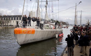 La goélette d'exploration Tara de retour au port de Lorient le 22 novembre 2014