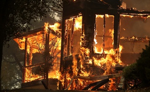 Une maison détruire par un incendie dans la région de la Napa Valley, en Caifornie, le 9 octobre 2017.