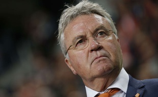 Guus Hiddink lors d'un match entre les Pays-Bas et le Kazakhstan le 10 octobre 2014.