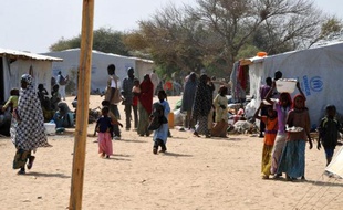 Photo prise le 26 janvier 2015 du camp de lONU à Baga Sola, près du lac Tchad, accueillant de refugiés ayant fui l'offensive de Boko Haram contre la ville nigériane de Baga