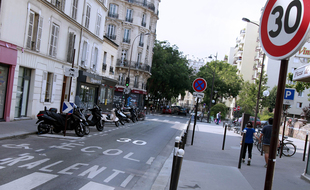 Une rue à 30 km/h à Paris. (Illustration)