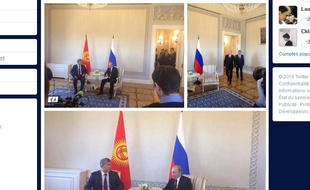 Capture d'écran des photos de Vladimir Poutine postées par les journalistes, le 16 mars 2015.