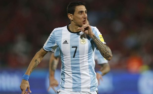 Angel Di Maria fête son but lors de Chili-Argentine le 24 mars 2016.