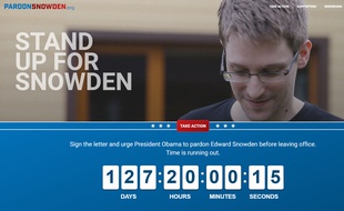Capture d'écran du site PardonSnowden.org, qui réclame une grâce pour Edward Snowden.