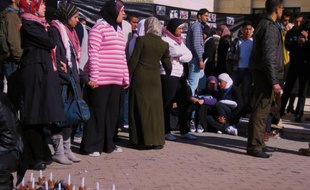 Manifestation devant l'université Al Quds à Jérusalem Est le 6 janvier 2009
