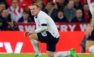 L'attaquant Wayne Rooney lors du match amical entre l'Angleterre et le Danemark le 5 mars 2014.