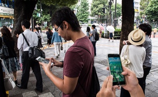 Dans les rues de Tokyo,au Japon.