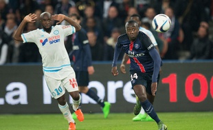 Blaise Matuidi, ici lors du choc face à l'OM de Lassana Diarra (2-1), est déçu par l'ambiance au Parc des Princes. NIVIERE/SIPA