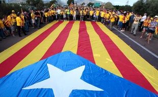 Manifestation d'indépendandistes catalans à Alcanar en septembre 2013