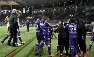 La joie des Toulousains lors de leur victoire contre Bordeaux, le 12 mars 2016.