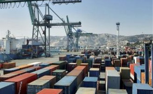 Le terminal conteneurs de Marseille,à nouveau perturbé par une grève tournante.