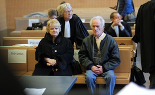 Danielle et Pierre Le Guennec, en février 2015, au palais de justice de Grasse