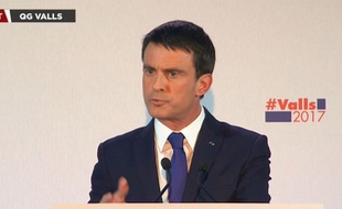 Manuel Valls, le soir du 1er tour de la primaire à gauche, dimanche 22 janvier.