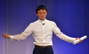 Le président d'Alibaba Jack Ma lors d'un discours à Tokyo, le 15 juillet 2014
