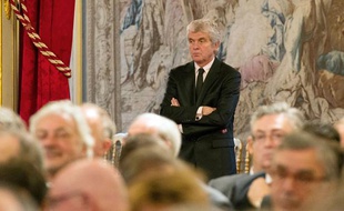 Claude Serillon à la conférence de presse de François Hollande en janvier 2014