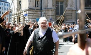 George R.R. Martin, auteur de la saga "Game Of Thrones", à Dijon pour une séance de dédicaces, le 3 juillet 2014