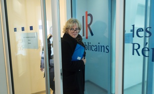 Nadine Morano au siège des Republicains.
Paris,06/01/2016
Credit:WITT/SIPA