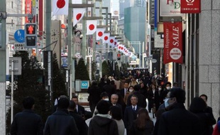 Le quartier commerçant de Ginza, à Tokyo, le 26 décembre 2014